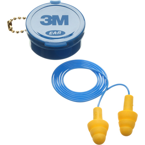 Bouchons d'oreilles pr&eacute;moul&eacute;s E-A-R Ultrafit, Avec cordon, Paire - Boîtier en plastique, 25 dB NRR, Taille unique Mukwa Safety Services