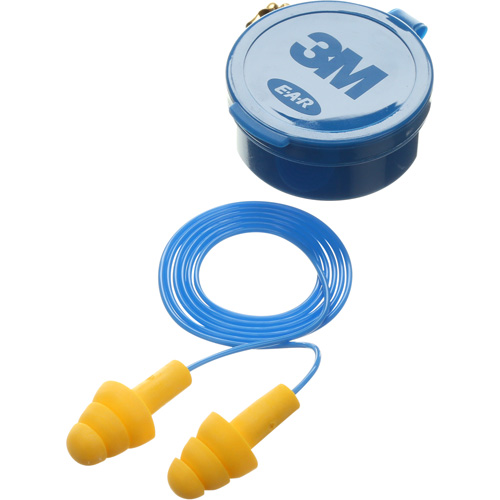Bouchons d'oreilles pr&eacute;moul&eacute;s E-A-R Ultrafit, Avec cordon, Paire - Boîtier en plastique, 25 dB NRR, Taille unique Mukwa Safety Services