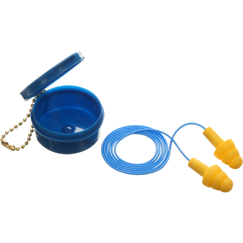 Bouchons d'oreilles pr&eacute;moul&eacute;s E-A-R Ultrafit, Avec cordon, Paire - Boîtier en plastique, 25 dB NRR, Taille unique Mukwa Safety Services