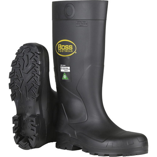Dynamic Boss&reg; Full Safety Boot, PVC, Steel Toe, Size 6, Puncture Resistant Sole Mukwa Safety Services