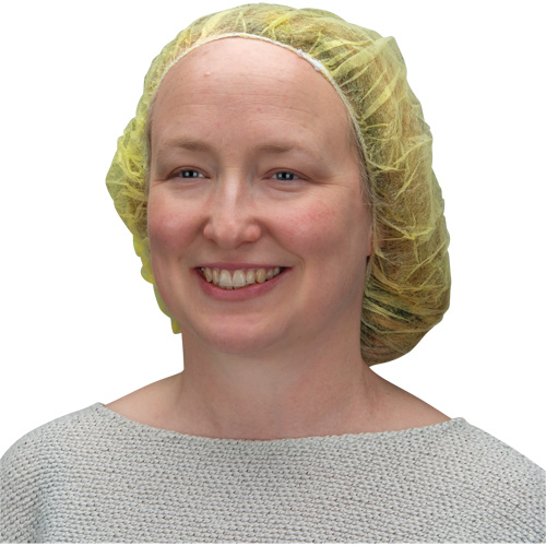 Bonnets bouffants, Polypropyl&egrave;ne, 24", Jaune Mukwa Safety Services