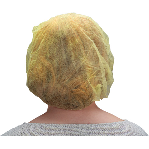 Bonnets bouffants, Polypropyl&egrave;ne, 24", Jaune Mukwa Safety Services