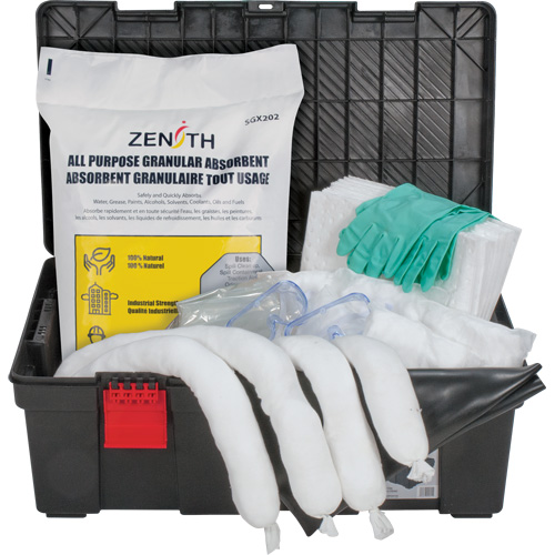 Trousses contre les d&eacute;versements dans une boîte &agrave; outils, Huile seulement, Bac, Absorbance de 31 gal. US Mukwa Safety Services