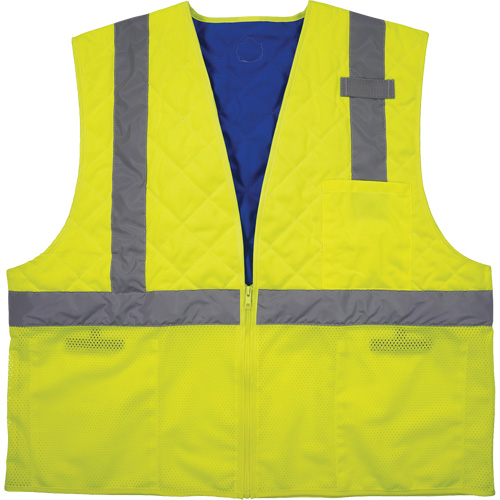 Chill-Its 6668 Safety Cooling Vest, Small, High Visibility Lime-Yellow Mukwa Safety Services