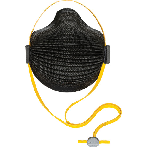 AirWave M Series Black Disposable Masks with SmartStrap&reg; & Full Foam Flange, N95, NIOSH Certified, Medium/Large Mukwa Safety Services