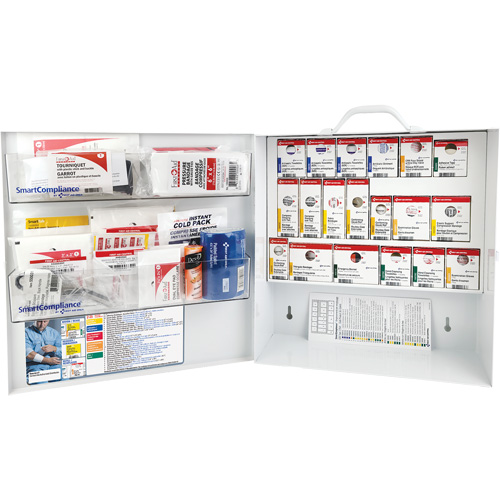 Armoire pour premiers soins SmartCompliance, R&eacute;pond &agrave; la norme CSA Z1220-17 type 3 environnements &agrave; haut risque, Petit (2-25 travailleurs) Mukwa Safety Services