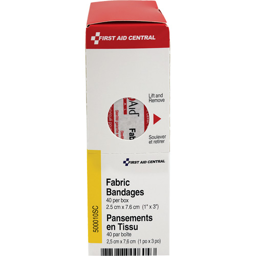 SmartCompliance&reg; Refill Adhesive Bandages, Rectangular/Square, 3", Fabric, Non-Sterile Mukwa Safety Services