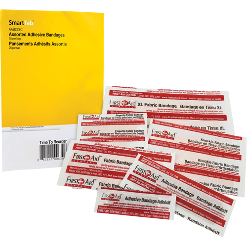 SmartCompliance&reg; Refill Adhesive Bandages, Assorted, Fabric/Plastic, Non-Sterile Mukwa Safety Services