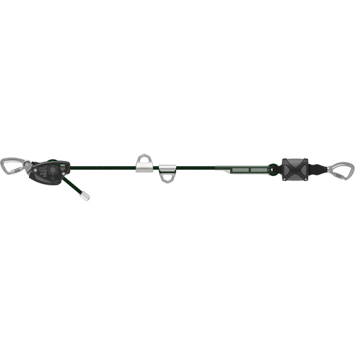 60' Rope Temporary Horizontal Lifeline, Kernmantle Mukwa Safety Services