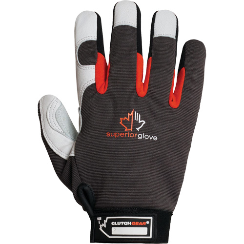 Clutch Gear&reg; Thinsulate Mechanic's Gloves, Grain Goatskin/Split Leather Palm, Size Small/7 Mukwa Safety Services