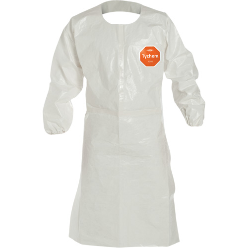 Tablier jetable avec manches, Tychem 4000, Blanc, 44" lo Mukwa Safety Services