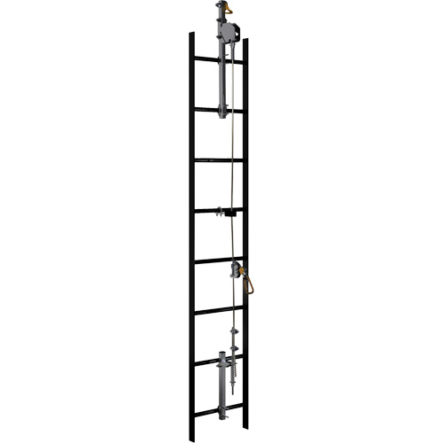 Syst&egrave;me de s&eacute;curit&eacute; verticale &agrave; c&acirc;ble Lad-Saf, Acier inoxydable Mukwa Safety Services