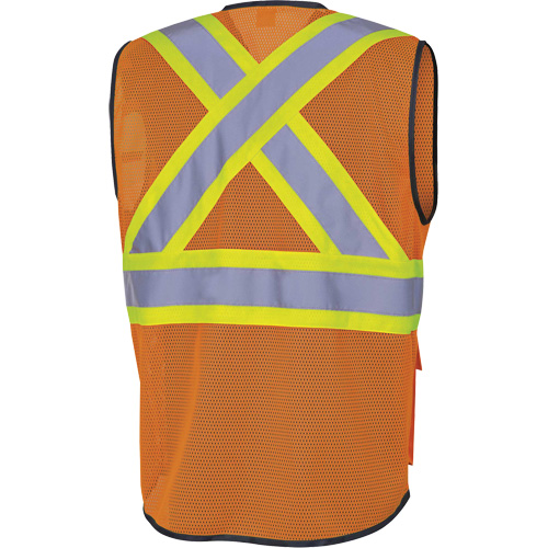 6960 Front Mesh Safety Vest, High Visibility Orange, Medium, Polyester Mukwa Safety Services
