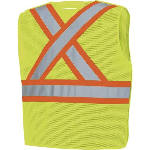 598P Tear-Away Mesh Safety Vest, High Visibility Lime-Yellow, Medium/Small, Polyester Mukwa Safety Services