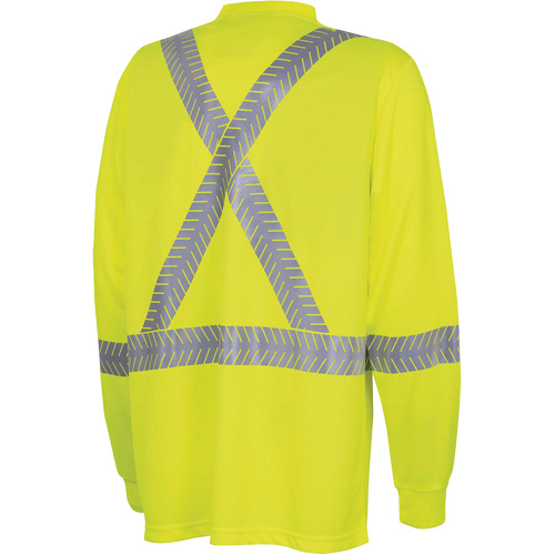 6905A Ultra-Cool Ultra-Breathable Long-Sleeved Safety Shirt, X-Small, High Visibility Lime-Yellow Mukwa Safety Services