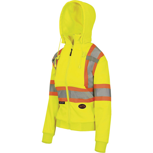 6925W Women's Zip Style Hoodie, X-Small, High Visibility Yellow Mukwa Safety Services