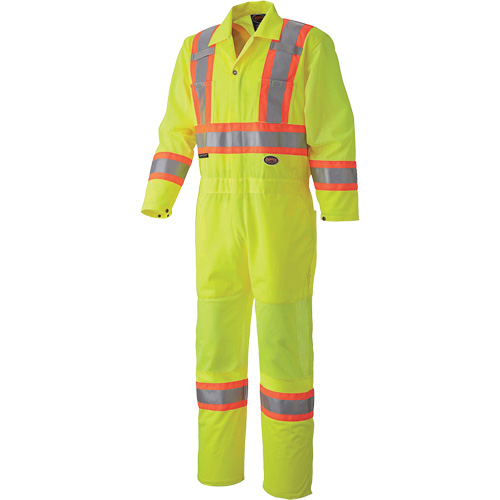 5999A Traffic Safety Coveralls, X-Small, High Visibility Lime-Yellow Mukwa Safety Services