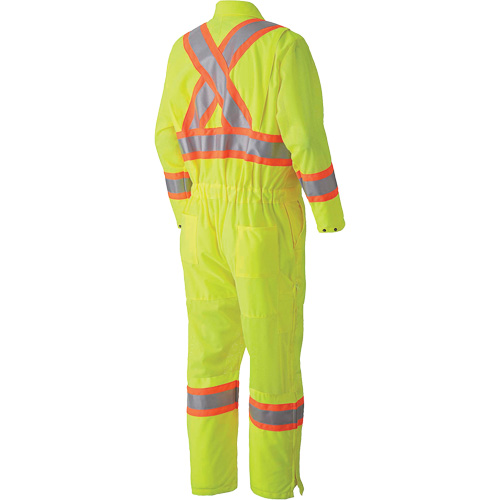 5999A Traffic Safety Coveralls, X-Small, High Visibility Lime-Yellow Mukwa Safety Services