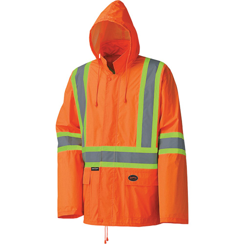 5598 Lightweight Waterproof Rain Suit, Polyester/PVC, Small, High Visibility Orange Mukwa Safety Services