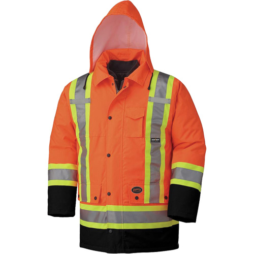 5020BB Waterproof 7-in-1 Safety Parka, High Visibility Orange, 2X-Large Mukwa Safety Services