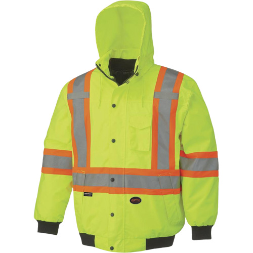 5023 Veste aviateur imperm&eacute;able 7 en 1, Polyester, Jaune lime haute visibilit&eacute;, Petit Mukwa Safety Services