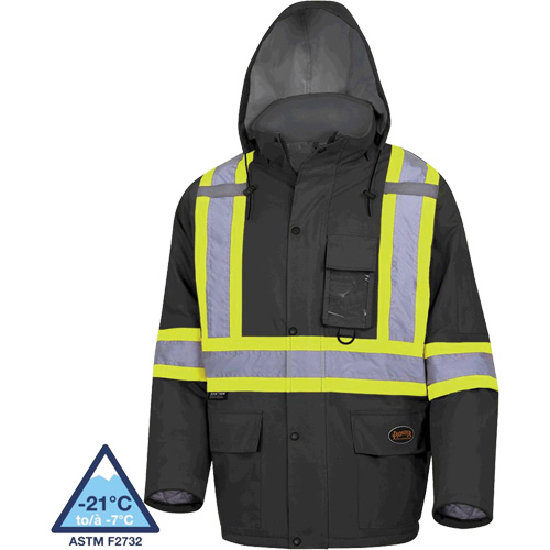 5031BK Waterproof Quilted Safety Parka, Black, Small Mukwa Safety Services
