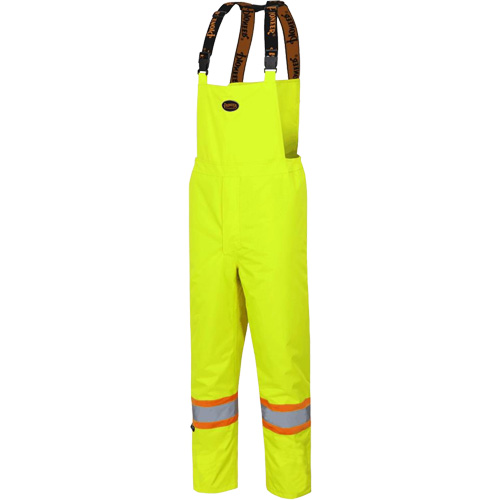 5054 The Rock 300D Insulated Bib Pants, Polyester, Small, High Visibility Lime-Yellow Mukwa Safety Services