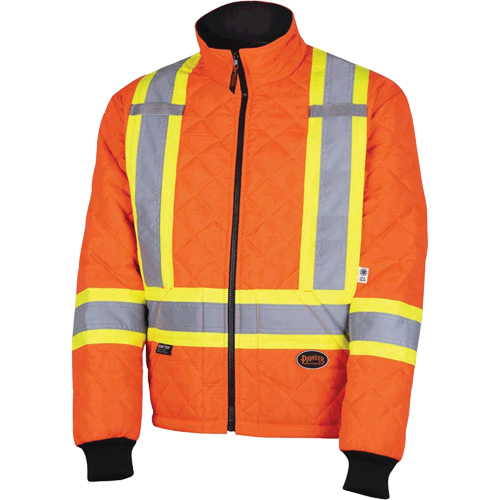 5015A Quilted Freezer Jacket, Polyester, High Visibility Orange, X-Small Mukwa Safety Services