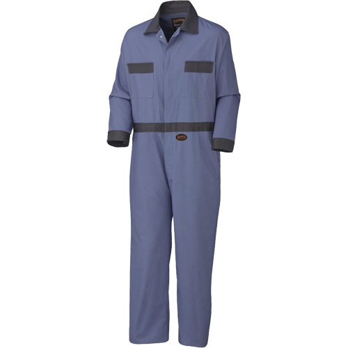 5133 Coveralls with Concealed Brass Buttons, Men's, Navy Blue, Size 36 Mukwa Safety Services