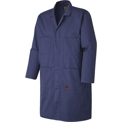 512 Shop Coat, Poly-Cotton, Small, Navy Blue Mukwa Safety Services