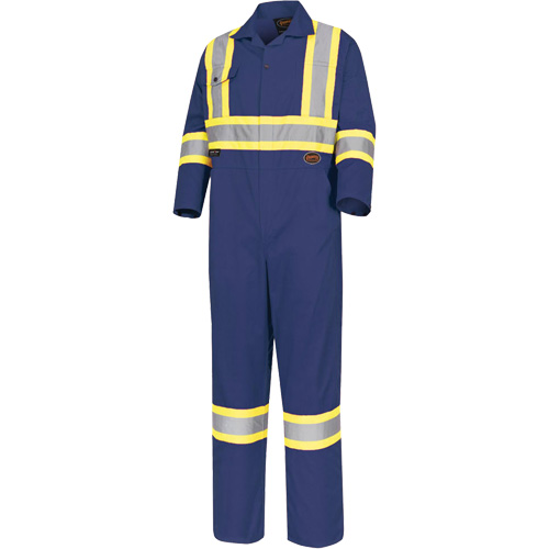 5516T Safety Coveralls, 44 (Tall), Navy Blue Mukwa Safety Services