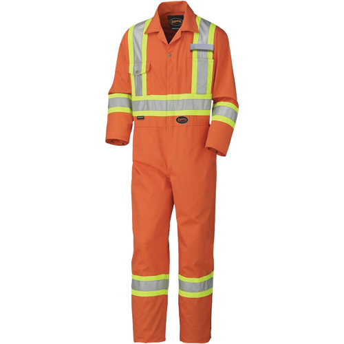 5513 Industrial Wash Coveralls, 36, High Visibility Orange Mukwa Safety Services