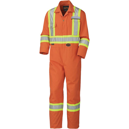 5513T Industrial Wash Coveralls, 40 (Tall), High Visibility Orange Mukwa Safety Services