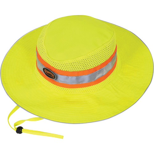 279 Chapeau de garde forestier avec sangle, Jaune lime haute visibilit&eacute;, Polyester Mukwa Safety Services