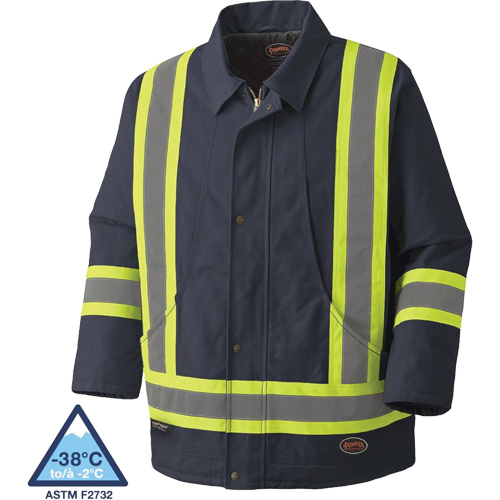 5535A Quilted Duck Parka, Navy Blue, Small Mukwa Safety Services