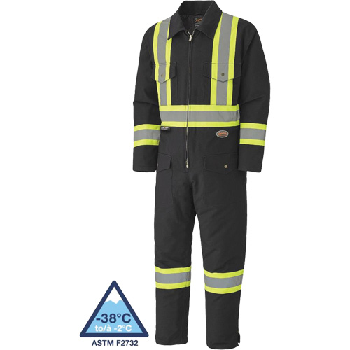 5539BKA Quilted Duck Coveralls, Small, Black Mukwa Safety Services