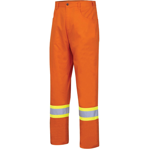 4461 Ultra-Cool Safety Pants, Cotton, 30, High Visibility Orange Mukwa Safety Services