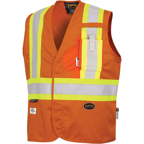7728 FR-Tech&reg; Flame-Resistant Arc Safety Vest, Small, High Visibility Orange, 10 cal/cm² Mukwa Safety Services