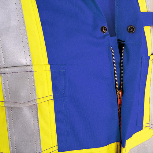 7706T Combinaison ignifuge FR-Tech avec fermetures &agrave; glissi&egrave;re aux jambes, Taille 40 (grand taille), Bleu royal, 9,7 cal/cm² Mukwa Safety Services