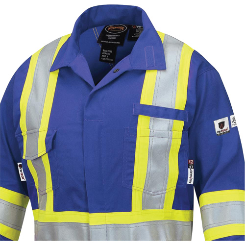7704W Combinaison FR-Tech ignifuge/contre les arcs pour femme, Taille T-petit, Bleu royal, 10 cal/cm² Mukwa Safety Services
