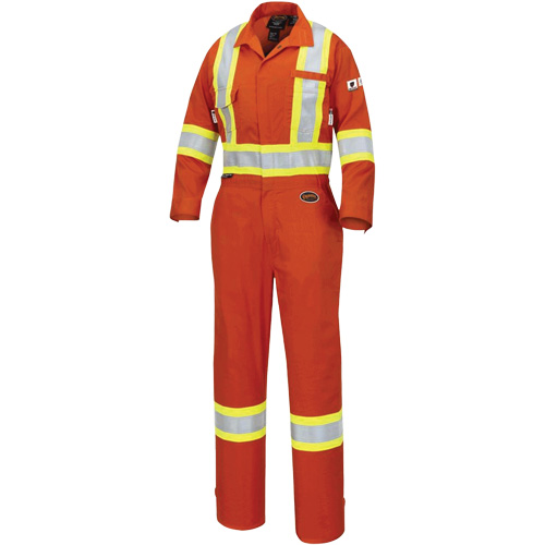 7702W Combinaison FR-Tech ignifuge/contre les arcs pour femme, Taille T-petit, Orange haute visibilit&eacute;, 10 cal/cm² Mukwa Safety Services