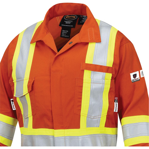 7702W Combinaison FR-Tech ignifuge/contre les arcs pour femme, Taille T-petit, Orange haute visibilit&eacute;, 10 cal/cm² Mukwa Safety Services