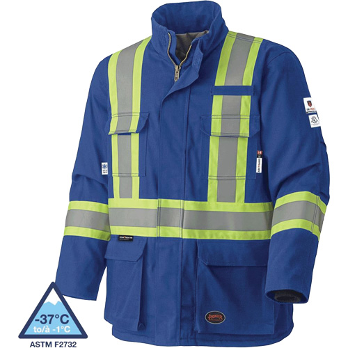 5523 Manteau de s&eacute;curit&eacute; ignifuge, Petit, Bleu royal, 58 cal/cm² Mukwa Safety Services