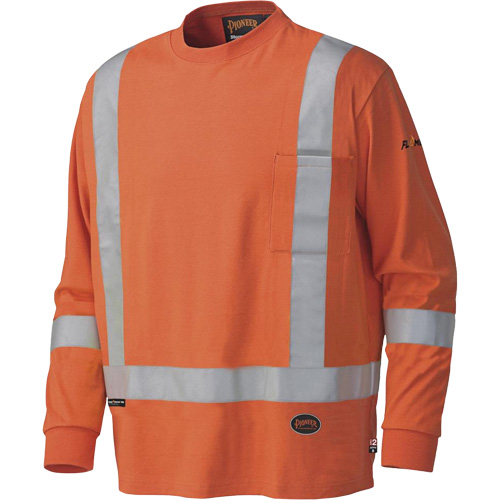339SFA Chemise de s&eacute;curit&eacute; &agrave; manches longues ignifuge, Petit, Orange haute visibilit&eacute; Mukwa Safety Services