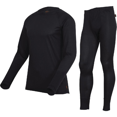 D2200A Ensemble de sous-v&ecirc;tements &agrave; s&eacute;chage rapide et &eacute;vacuation de l'humidit&eacute; de premi&egrave;re qualit&eacute;, Hommes, T-petit, Noir Mukwa Safety Services