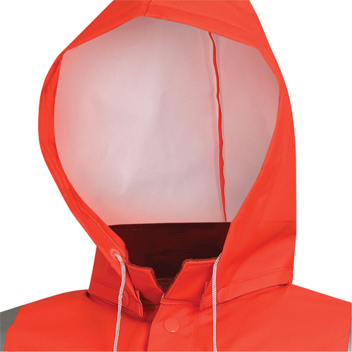 576J High-Visibility FR Rain Jacket, Small, High Visibility Orange Mukwa Safety Services