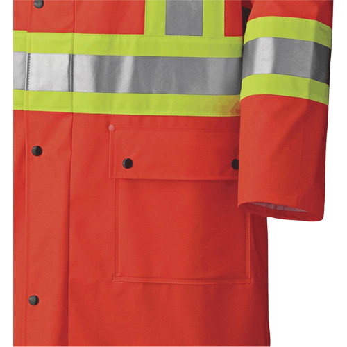 5896 Manteau long imperm&eacute;able et ignifuge, Petit, Orange haute visibilit&eacute; Mukwa Safety Services