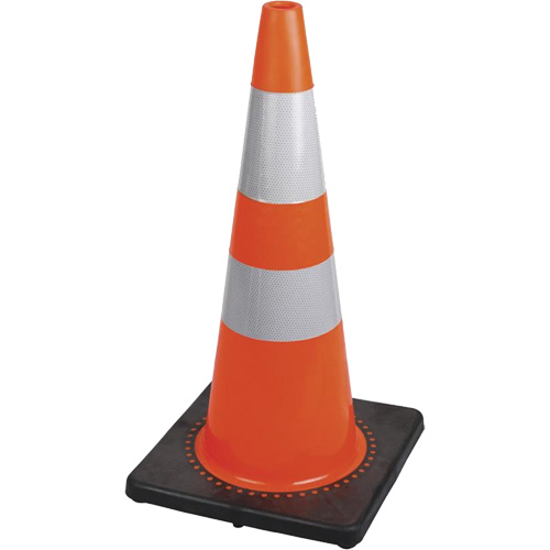 183 Premium Flexible Safety Cone, 28", Orange, 4" & 6" Reflective Collar(s) Mukwa Safety Services