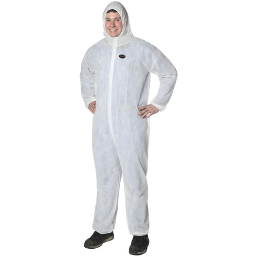 2035 Combinaison jetable, Petit, Blanc, Polypropyl&egrave;ne Mukwa Safety Services