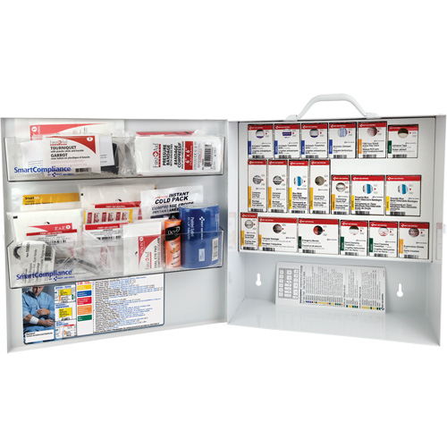 Armoire pour premiers soins SmartCompliance, R&eacute;pond &agrave; la norme CSA Z1220-17 type 3 environnements &agrave; haut risque, Petit (2-25 travailleurs) Mukwa Safety Services
